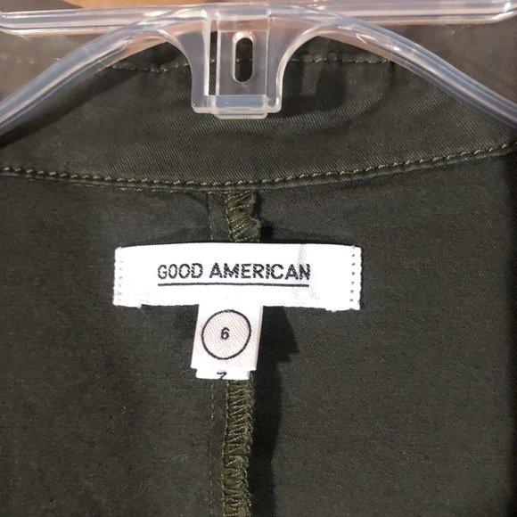 NWT Good American Jumpsuit One Piece Full Zip Womens Size 6 Cargo Military - Picture 8 of 13